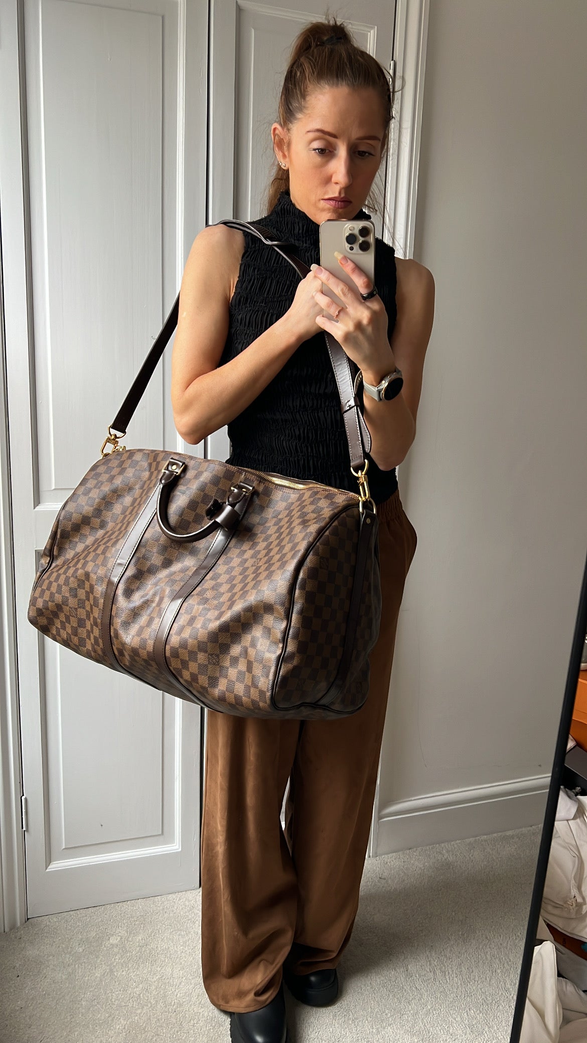 Louis Vuitton Keepall Bandouliere 55 Damier Ebene (RRP £2,020)