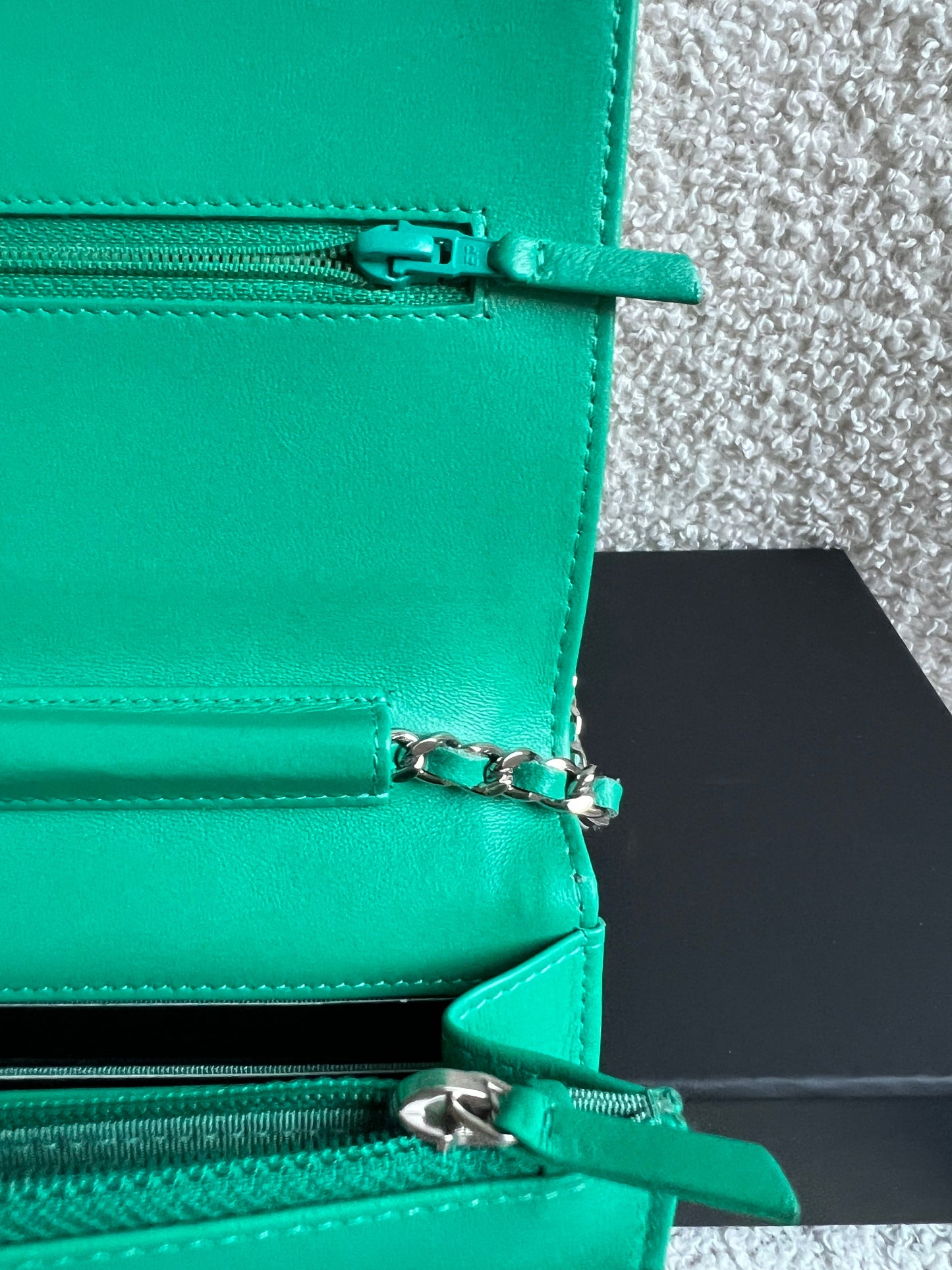 Chanel Turquoise Lambskin Wallet on Chain (RRP £2,930)