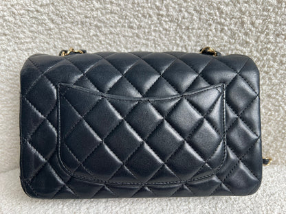 Chanel Mini Rectangular Classic Flap in Black Lambskin (RRP £4,390)