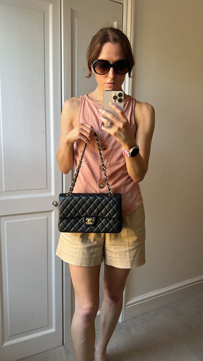 Chanel Medium Classic Flap in Black Lambskin Gold hardware (RRP £9090)