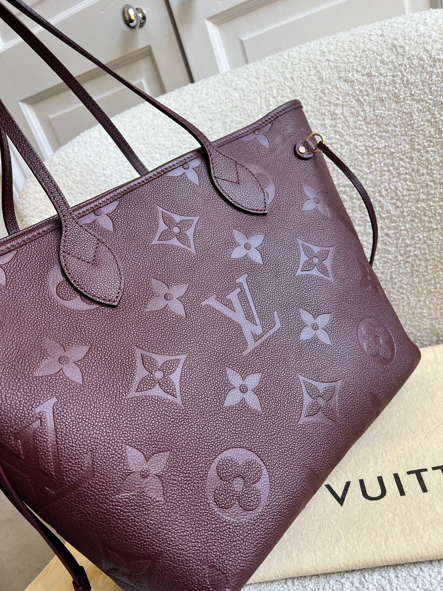 Louis Vuitton Neverfull MM Wine Empreinte (RRP £1,970)