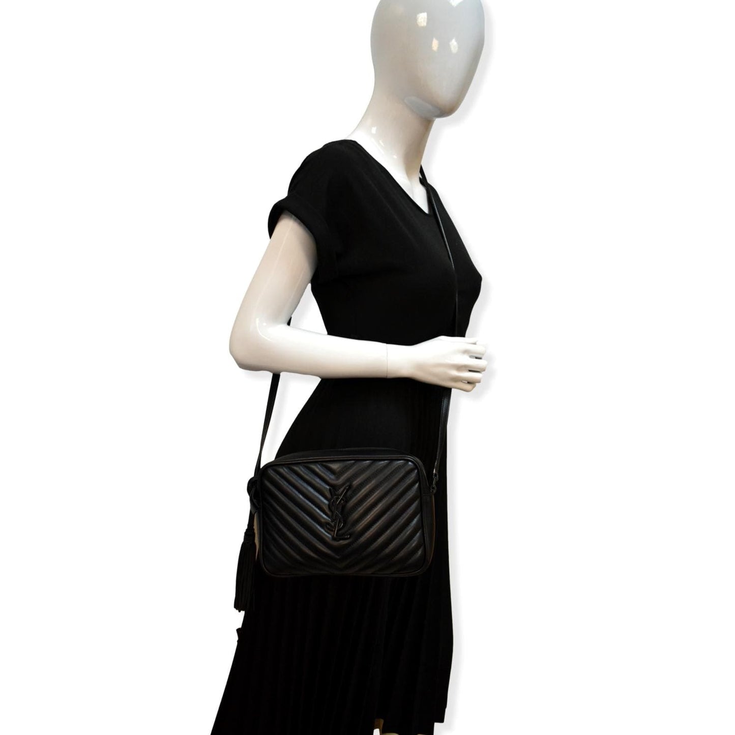 Saint Laurent Lou Leather Black Crossbody Style 8