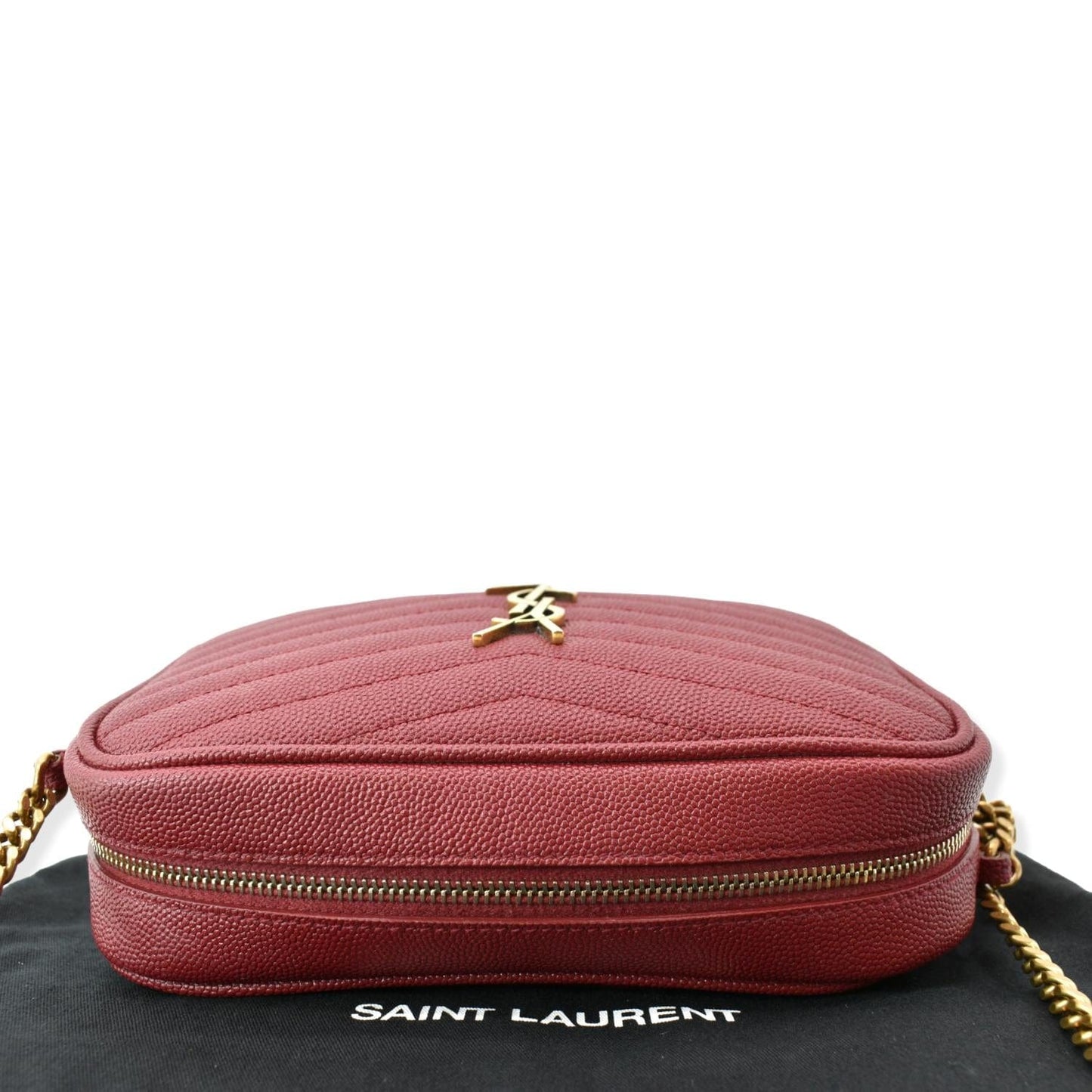 Saint Laurent Lou Leather Red Crossbody Style 3