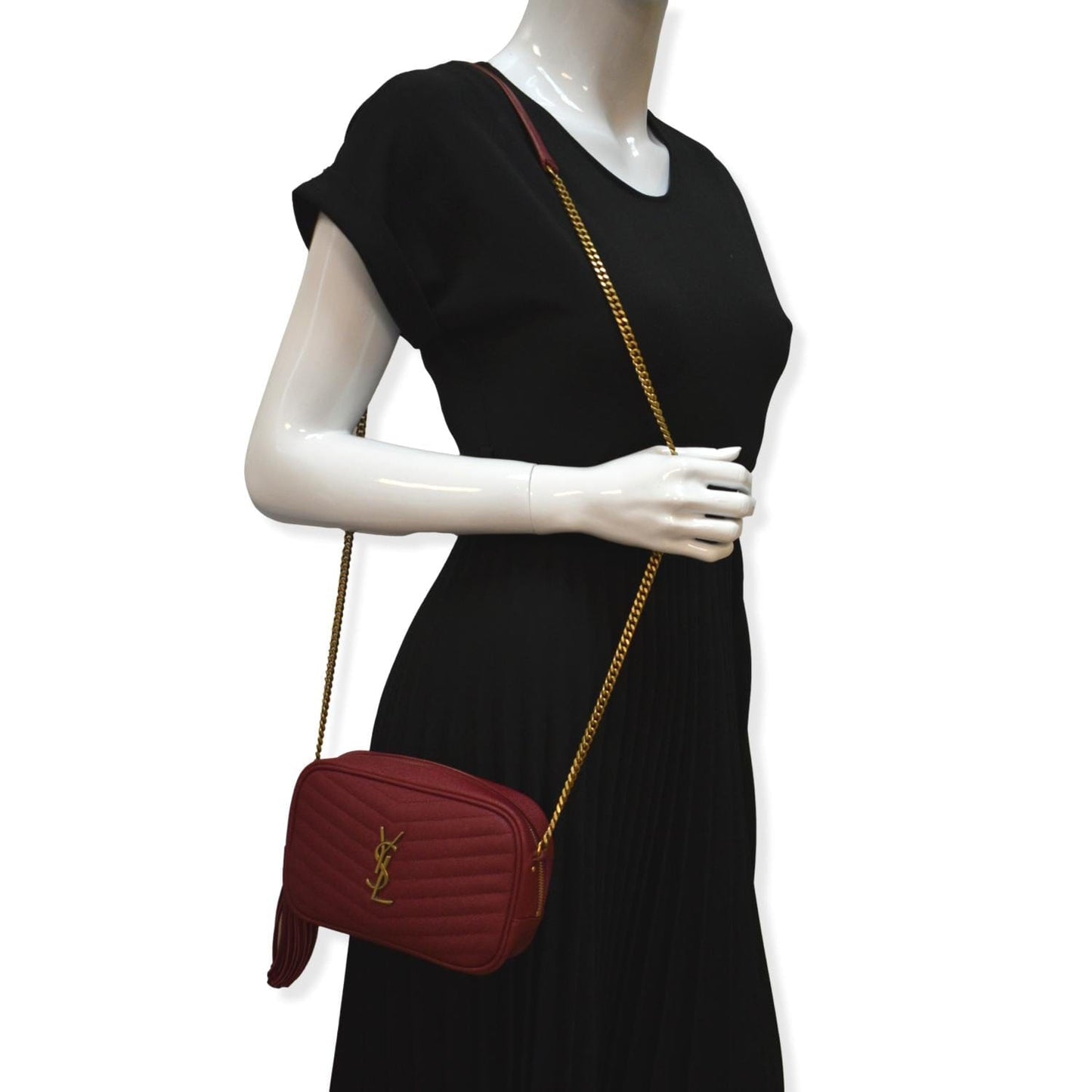 Saint Laurent Lou Leather Red Crossbody Style 3