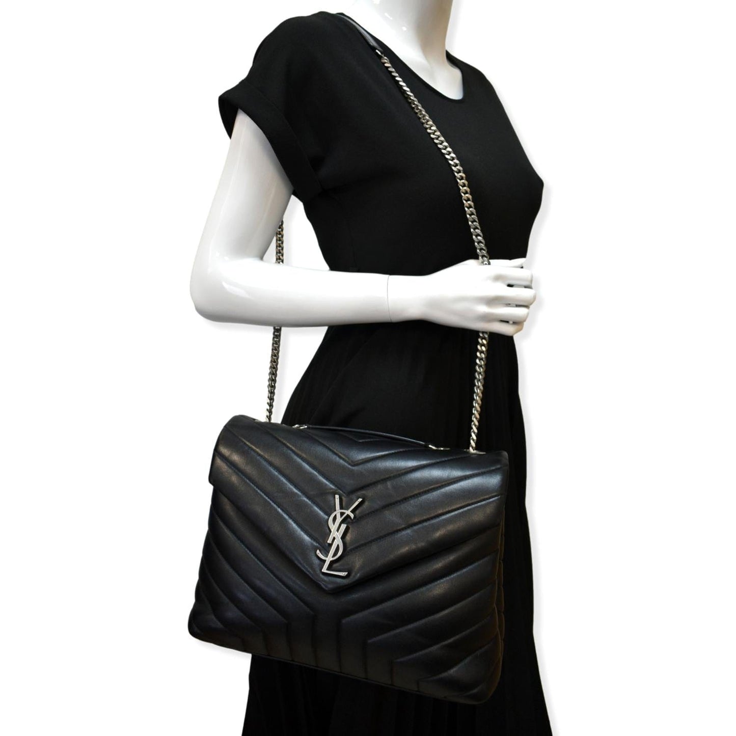 Saint Laurent Loulou Leather Black Shoulder Bag Style 4