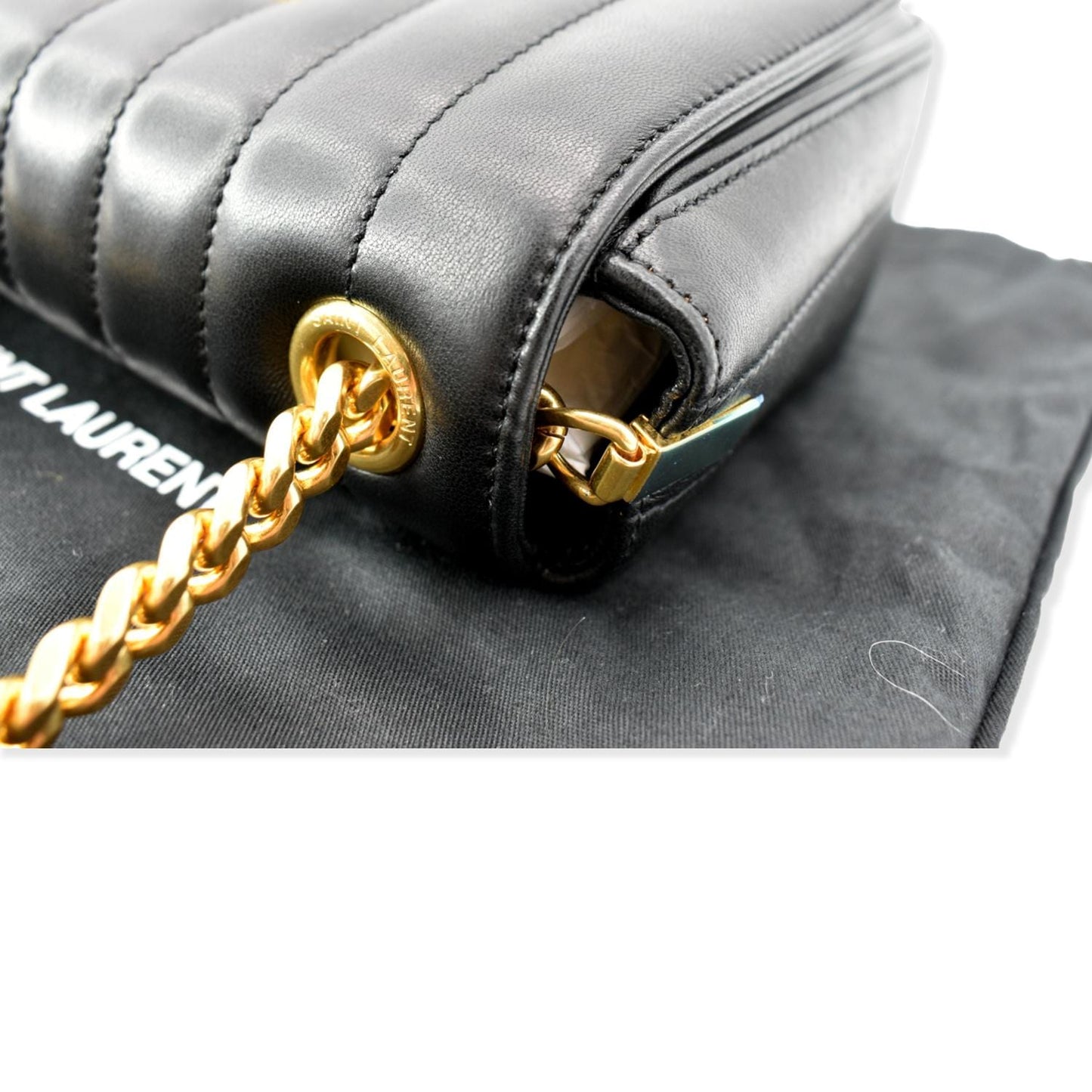 Saint Laurent Monogram Leather Black Crossbody Leather