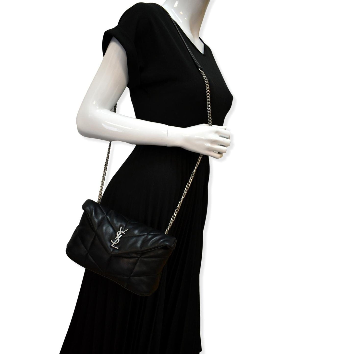 Saint Laurent Loulou Leather Black Crossbody Style 4