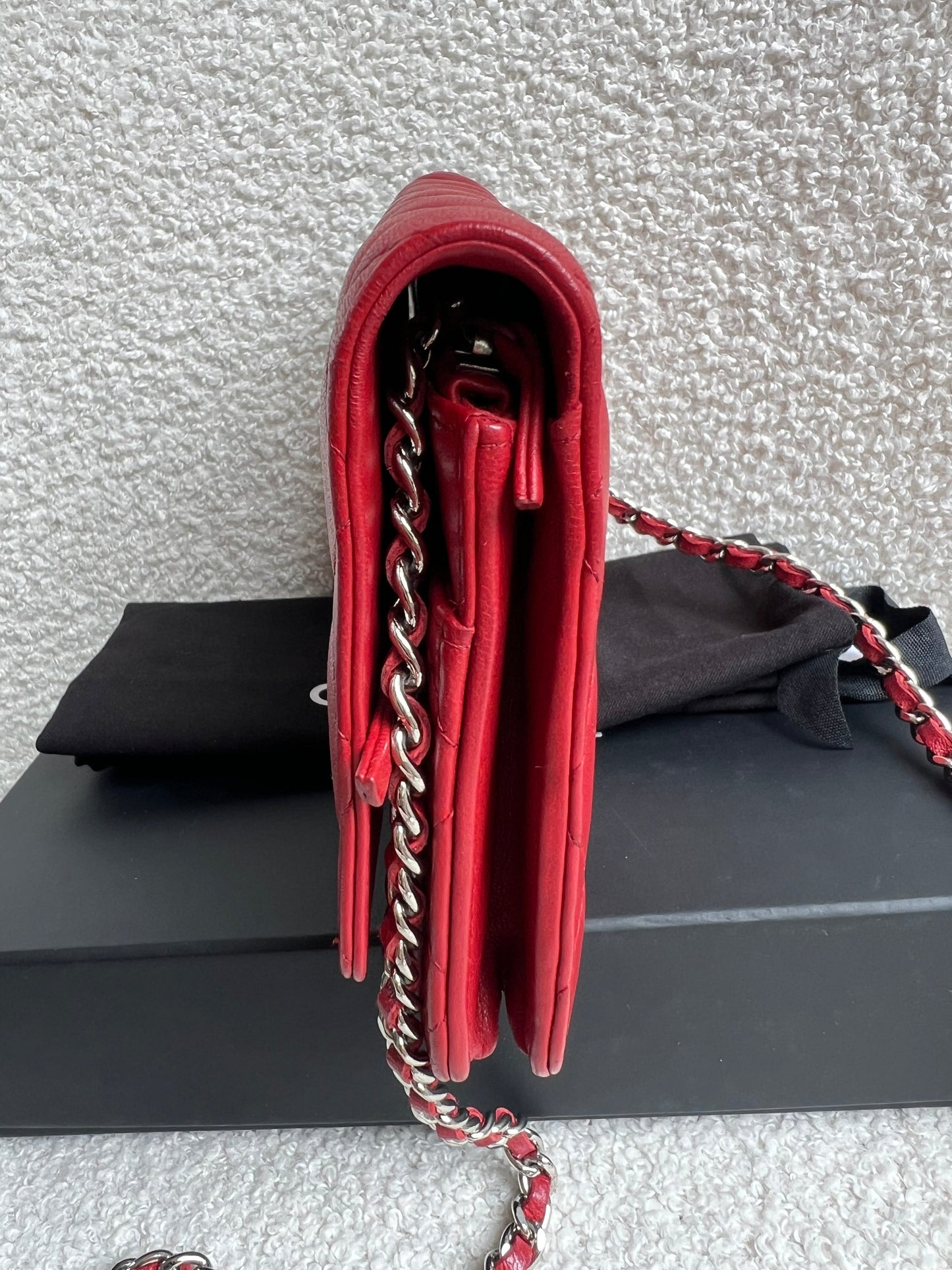 Chanel Red Lambskin Wallet on Chain (RRP £2,930)