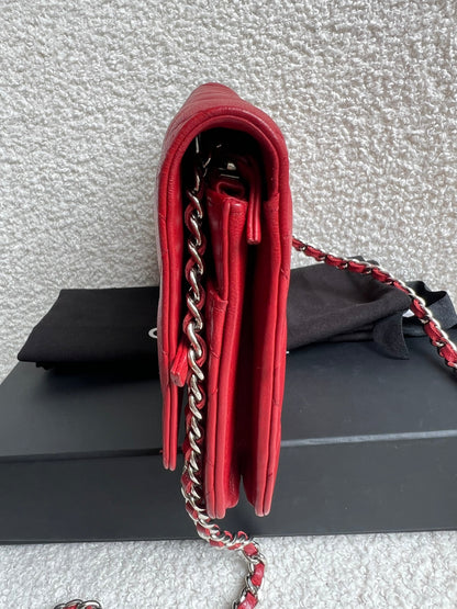 Chanel Red Lambskin Wallet on Chain (RRP £2,930)