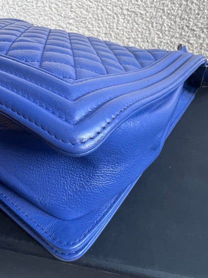 Chanel Blue Lambskin Large Boy Bag