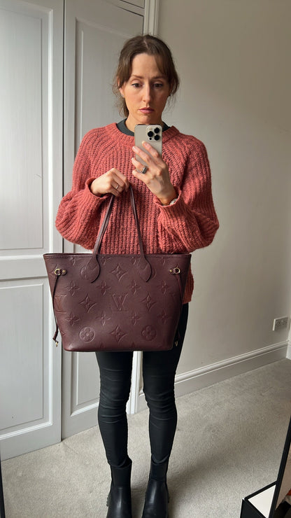 Louis Vuitton Neverfull MM Wine Empreinte (RRP £1,970)