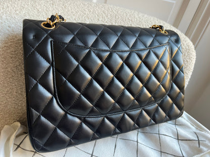 Chanel Jumbo Classic Flap in Black Lambskin Gold Hardware (RRP £9,830)