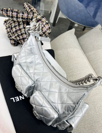 Chanel 25C Metallic Hobo Shoulder Bag
