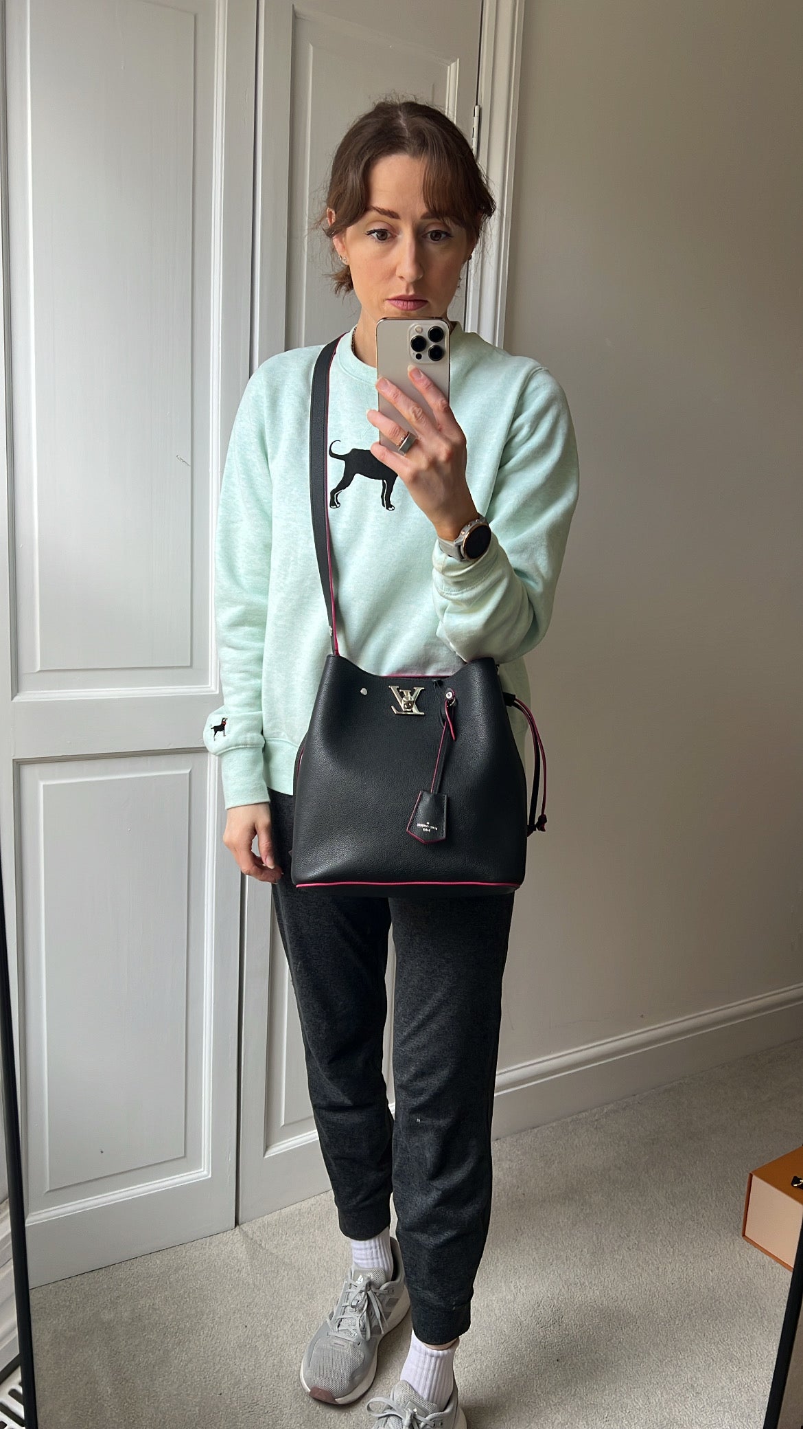Louis Vuitton Lockme Bucket Bag in Black and Pink (RRP £2050)