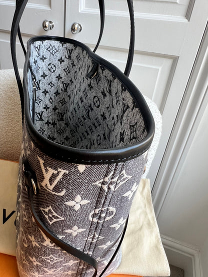 Louis Vuitton Neverfull MM Jacquard Denim
