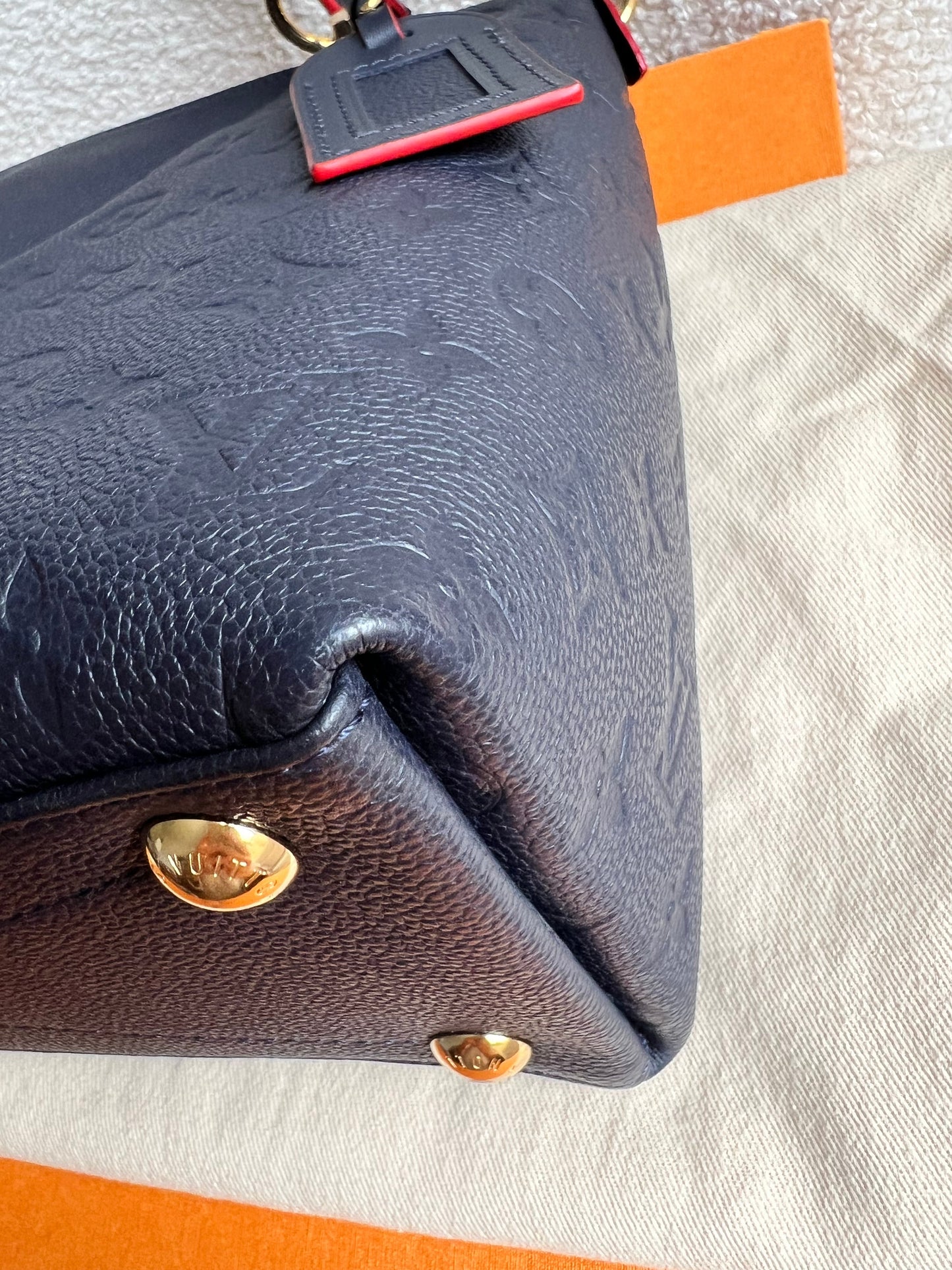 Louis Vuitton V Tote MM Navy Empreinte (RRP £2,390)