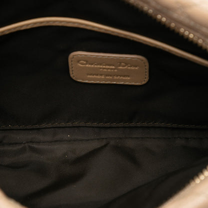 Beige Dior Coated Canvas Cannage Lady Dior Panarea Clutch