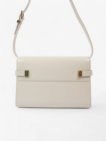 Saint Laurent Manhattan Blanc Calfskin Leather Small