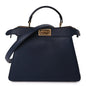 Fendi Vitello Seta Nappa Bi-Color Small Peekaboo I SEE U Satchel Midnight Light Rose Sand