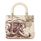 CHRISTIAN DIOR LADY DIOR CALFSKIN EMBROIDERED MEDIUM TOILE DE JOUY BAG