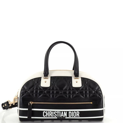 DIOR CANNAGE QUILTED LEATHER VIBE BOWLING BAG