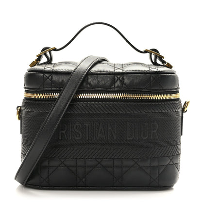 DIOR LAMBSKIN LEATHER CANNAGE SMALL DIORTRAVEL VANITY CASE