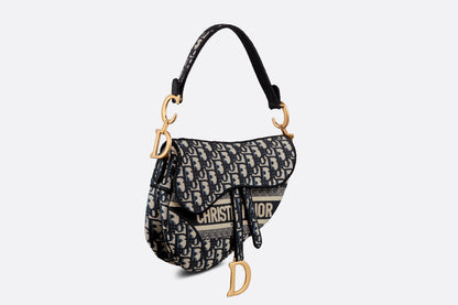 DIOR OBLIQUE EMBROIDERY SADDLE BAG