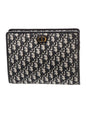 DIOR BLUE OBLIQUE CANVAS AND LEATHER 30 MONTAIGNE POUCH