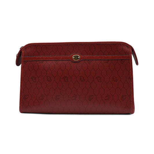 Dior Monogram Leather Canvas Clutch Bag