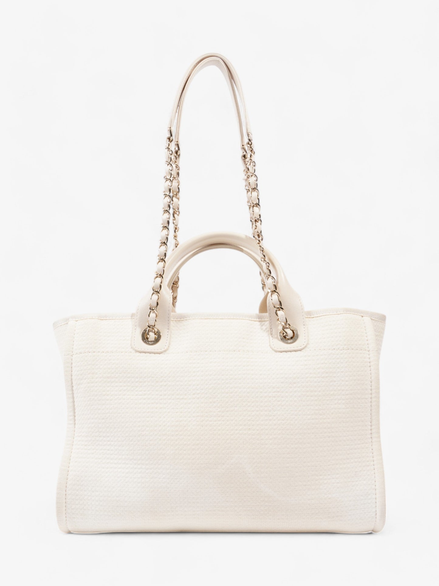 Chanel Deauville Tote Bag Cream Tweed Medium
