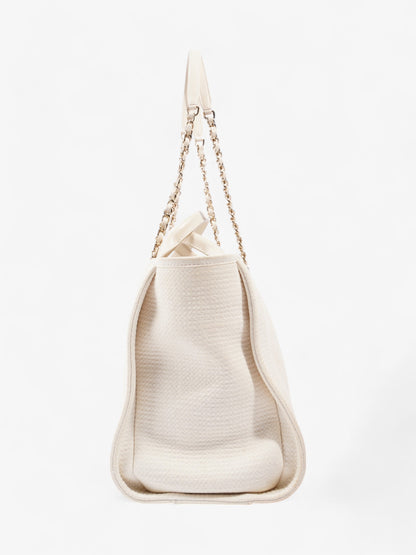 Chanel Deauville Tote Bag Cream Tweed Medium