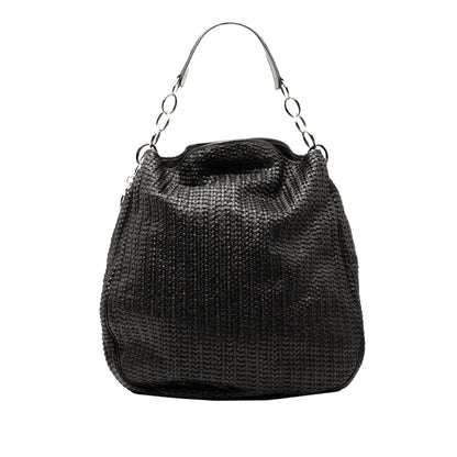 Black Dior Woven Lambskin Soft Lady Dior Hobo