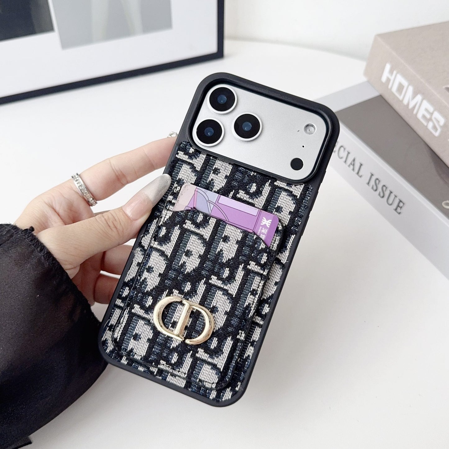 Dior Phone Case Card Holder for iPhone 17 Series