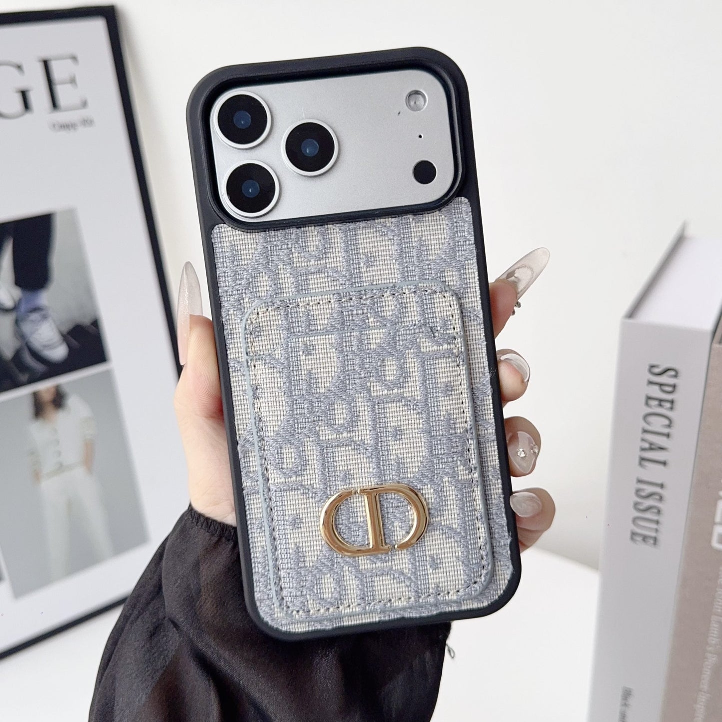 Dior Phone Case Card Holder for iPhone 17 Series