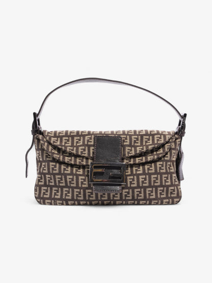 Fendi Baguette Canvas Brown Shoulder Bag Style 3
