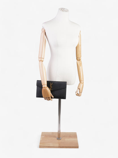 Saint Laurent Uptown Leather Black Clutch Leather