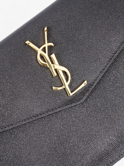Saint Laurent Uptown Leather Black Clutch Leather