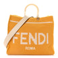 Fendi Crochet Vitello King Logo Plexiglass Medium Fendi Sunshine Shopper Tote Mimosa Panna