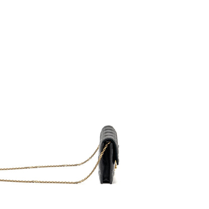 Dior Dioraddict Wallet on Chain Cannage Leather Black