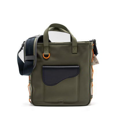 Dior South Tote Purse Nylon/ leather Green multicolour hardware