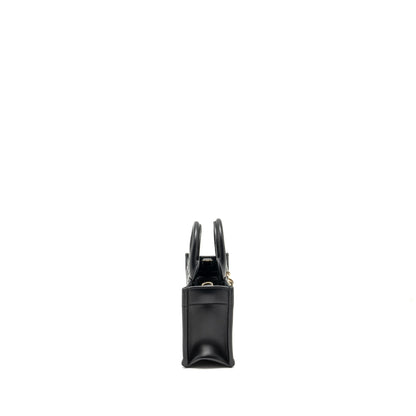 Dior Dioramour Mini Dior Book Tote Macrocannage Calfksin Black