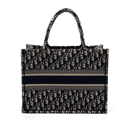 Dior Medium Book Tote Blue Dior Oblique Embroidery