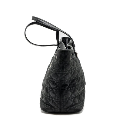 Dior Shopping Tote Purse Fabric/Leather Black