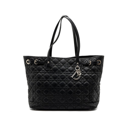 Dior Shopping Tote Purse Fabric/Leather Black