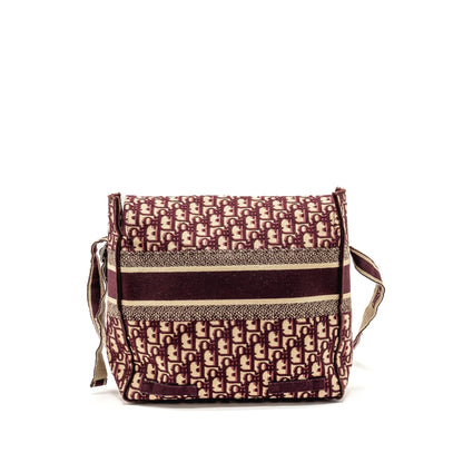 Dior Crossbody Messenger Purse Oblique Canvas Burgundy/Beige