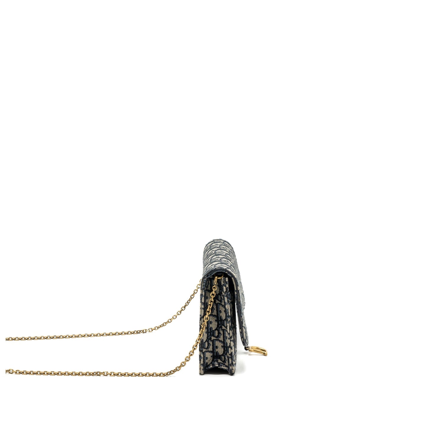 Dior Saddle Pouch With Chain Dior Oblique Jacquard blue