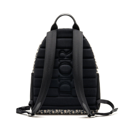 Dior men’s backpack dior oblique canvas / calfskin blue / black