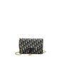 Dior Saddle Pouch With Chain Dior Oblique Jacquard blue