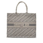 Dior large book tote Dior Oblique Embroidery Ecru/ Grey
