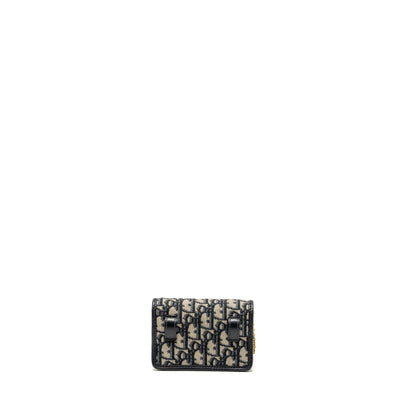 Dior 30 Montaigne Nano Pouch with Chain Blue Oblique Jacquard